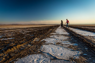 Sāls peļķes. Namak salt lake.